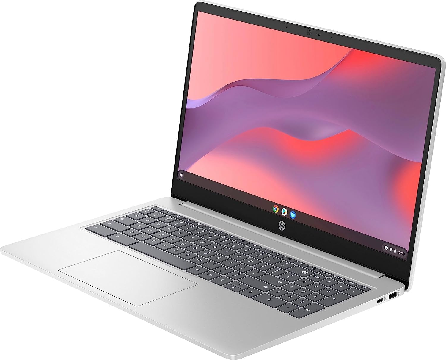HP Chromebook 15 (15.6 HD, 2023 Intel Processor N200 (Beat i3-10110U), DDR5 8GB RAM, 128GB Storage (64GB eMMc + 64GB SD Card), Webcam, Numeric Keyboard) Home  Student Laptop, IST SD Card, Chrome OS