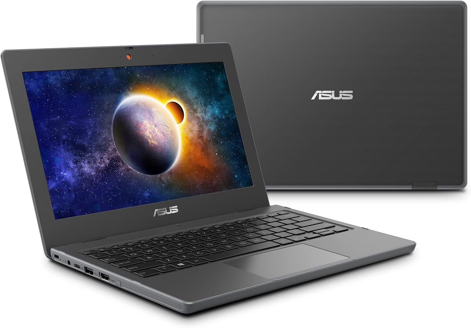 Asus BR1100 Laptop, 11.6 HD Anti-Glare Display, 180 Degree, Celeron N4500, 4GB, 64GB SSD, MIL-STD 810H Durability, Tamper/Spill-Resistant Keyboard, TPM 2.0, Windows 10 Pro, Dark Grey, BR1100CKA-502Y