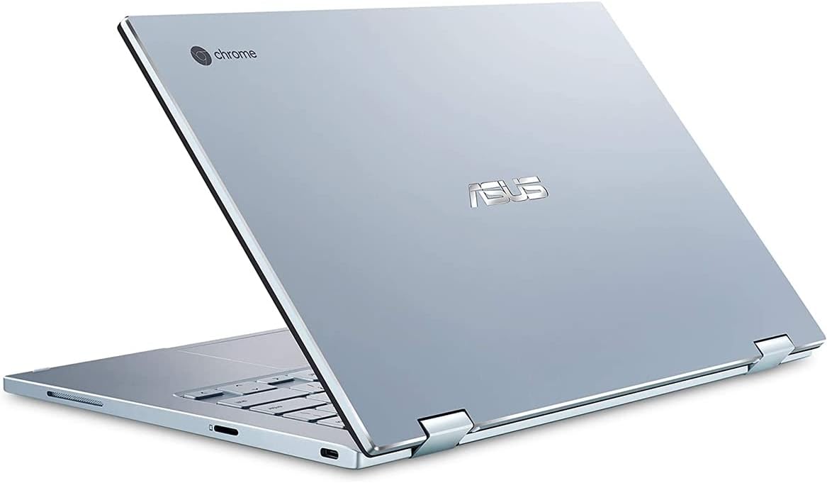 Asus Chromebook Flip C433 14/inches IPS FHD 2-in-1 Touchscreen (Intel Core M3-8100Y, 8GB RAM, 128GB Storage (64GB eMMC + 64GB SD Card), Stylus) Home  Student Laptop, Lightweight, Chrome OS Silver