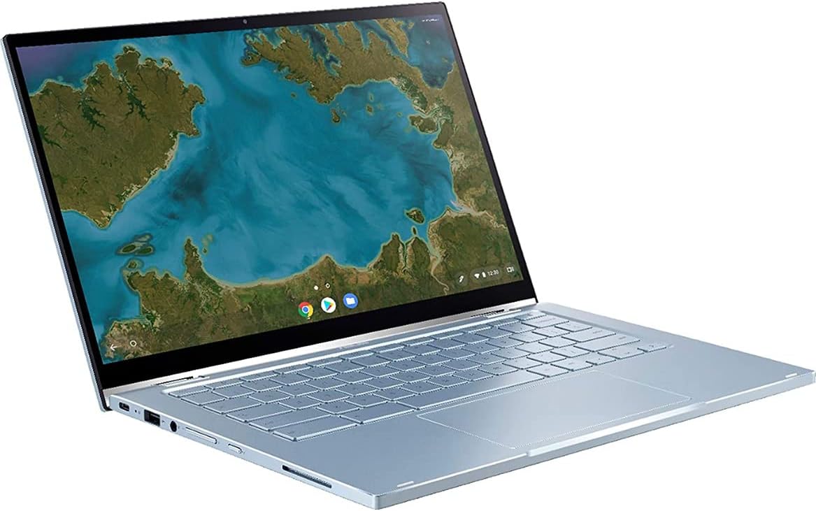 Asus Chromebook Flip C433 14/inches IPS FHD 2-in-1 Touchscreen (Intel Core M3-8100Y, 8GB RAM, 128GB Storage (64GB eMMC + 64GB SD Card), Stylus) Home  Student Laptop, Lightweight, Chrome OS Silver