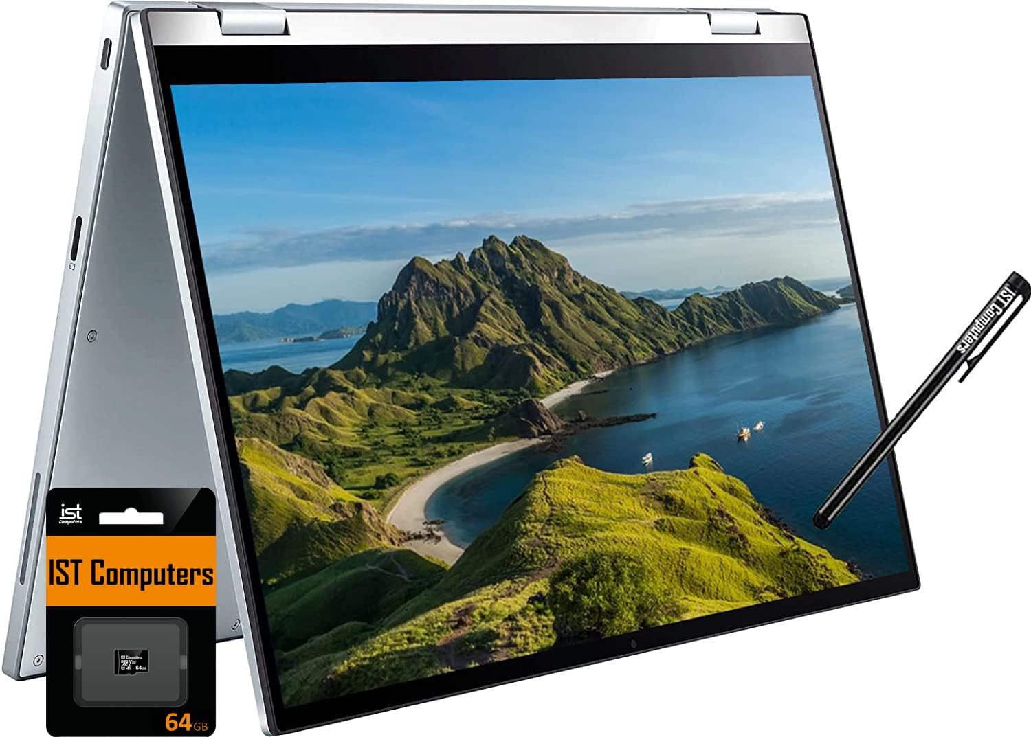 Asus Chromebook Flip C433 14/inches IPS FHD 2-in-1 Touchscreen (Intel Core M3-8100Y, 8GB RAM, 128GB Storage (64GB eMMC + 64GB SD Card), Stylus) Home  Student Laptop, Lightweight, Chrome OS Silver
