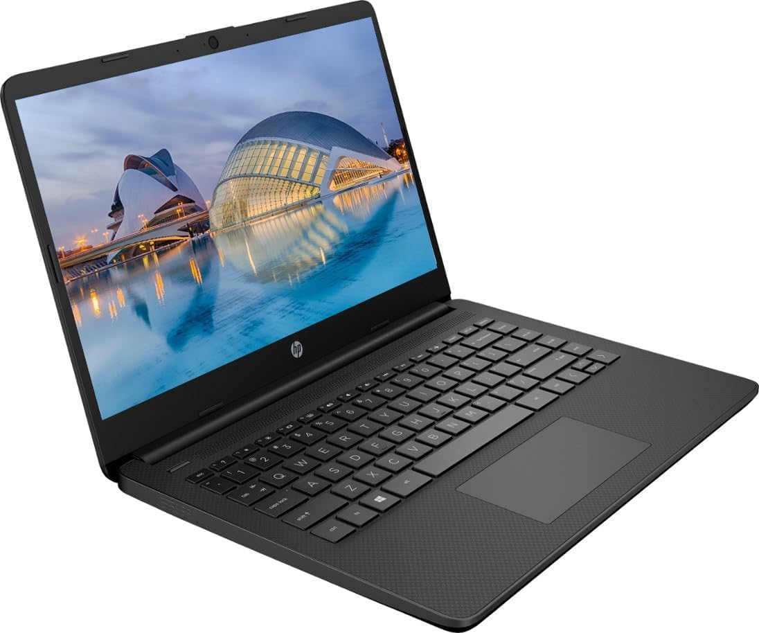 HP Newest 14 HD Laptop, Windows 11, Intel Celeron Dual-Core Processor Up to 2.60GHz, 4GB RAM, 64GB SSD, Webcam, Dale Pink(Renewed) (Dale Blue)