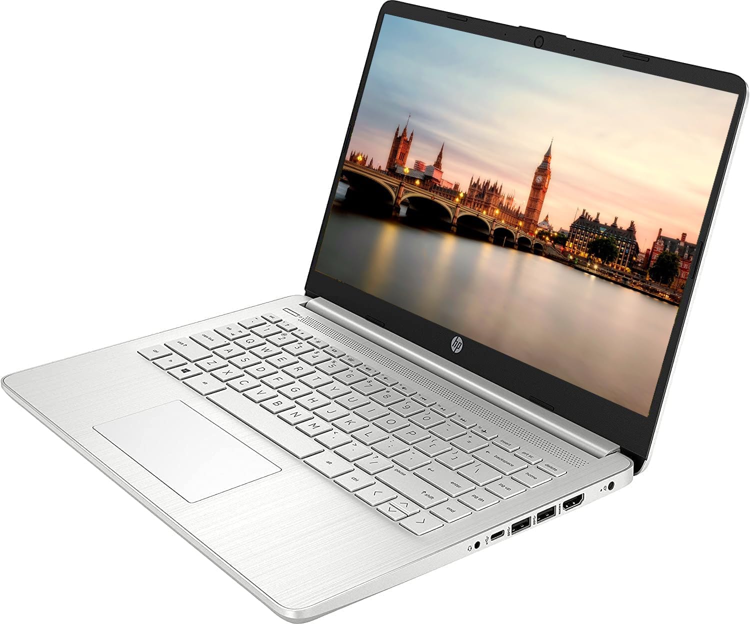 HP Newest 14 HD Laptop, Windows 11, Intel Celeron Dual-Core Processor Up to 2.60GHz, 4GB RAM, 64GB SSD, Webcam, Dale Pink(Renewed) (Dale Blue)