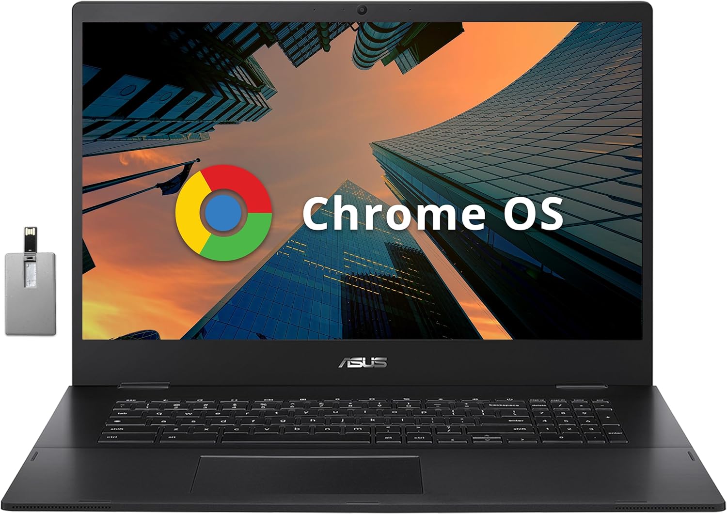 ASUS CX1500CNA Chromebook 15.6 HD Laptop, Intel Celeron N3350 Processor, 4GB RAM, 64GB eMMC Flash Memory, Intel HD Graphics, HD Webcam, Stereo Speakers, Chrome OS, Black, (renewed)