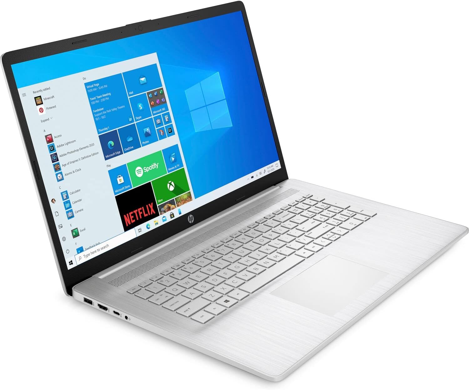 HP 17.3-inch Laptop 17-cn0004ds Touchscreen, Intel Core i3-1125G4, Intel UHD Graphics, 8GB DDR4 RAM, 256GB SSD, Windows 10 Home, Portable Laptop Computer, Bluetooth  Wi-Fi Natural Silver (Renewed)