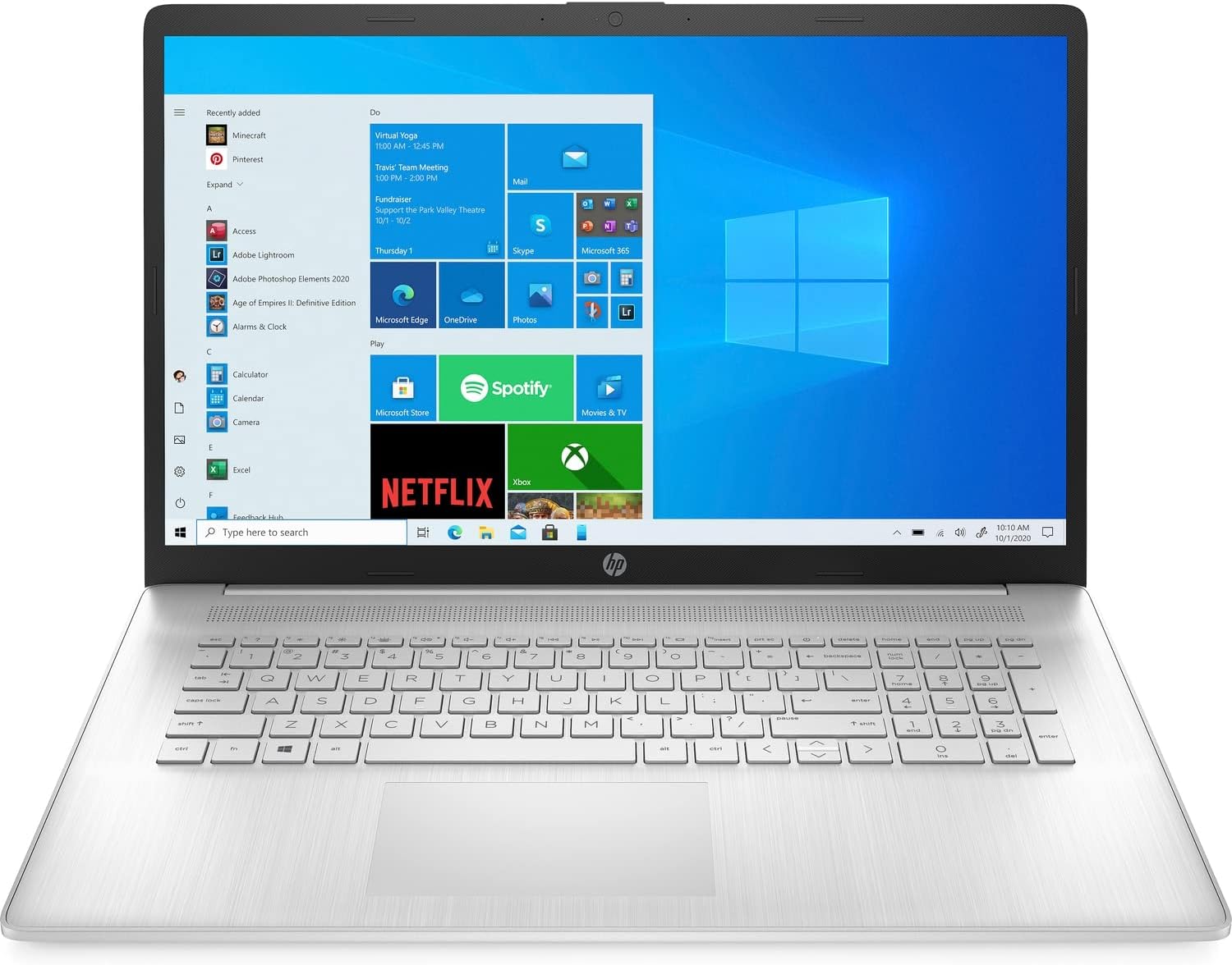 HP 17.3-inch Laptop 17-cn0004ds Touchscreen, Intel Core i3-1125G4, Intel UHD Graphics, 8GB DDR4 RAM, 256GB SSD, Windows 10 Home, Portable Laptop Computer, Bluetooth  Wi-Fi Natural Silver (Renewed)