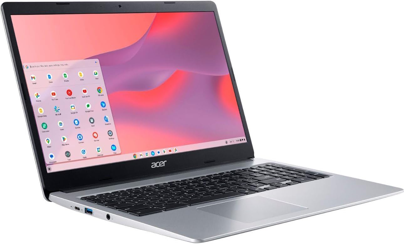 Acer Chromebook 315 15.6 FHD Touchscreen Laptop Computer, Intel Celeron N4020 up to 2.8GHz, 4GB LPDDR4 RAM, 64GB eMMC, 802.11AC WiFi, Bluetooth5.0, Protective Sleeve, Chrome OS, BROAG Cable