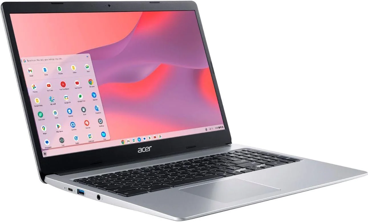 Acer Chromebook 315 15.6 FHD Touchscreen Laptop Computer, Intel Celeron N4020 up to 2.8GHz, 4GB LPDDR4 RAM, 64GB eMMC, 802.11AC WiFi, Bluetooth5.0, Protective Sleeve, Chrome OS, BROAG Cable