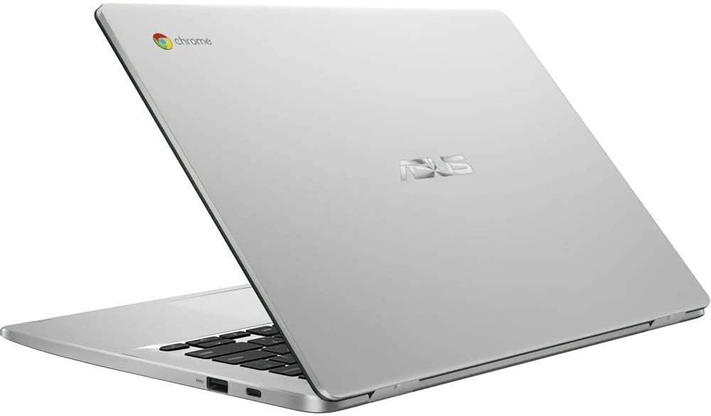 ASUS C423NA Chromebook 14 HD Laptop (Intel Dual Core Celeron Processor N3350, 4GB DDR4 RAM, 64GB SSD) Webcam, WiFi, Bluetooth, Type-C, Google Chrome OS - Silver (Renewed)
