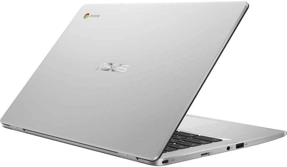 ASUS C423NA Chromebook 14 HD Laptop (Intel Dual Core Celeron Processor N3350, 4GB DDR4 RAM, 64GB SSD) Webcam, WiFi, Bluetooth, Type-C, Google Chrome OS - Silver (Renewed)