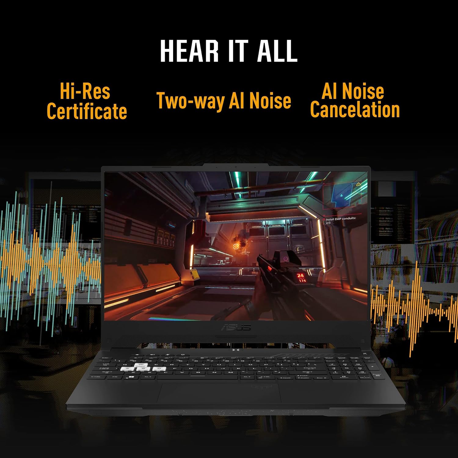 ASUS TUF Gaming F15 Gaming Laptop, 15.6” 144Hz FHD IPS-Type Display, Intel Core i5-11400H Processor, GeForce RTX 3050 Ti, 16GB DDR4 RAM, 512GB PCIe SSD, Wi-Fi 6, Windows 11 Home, FX506HEB-RS53, Black
